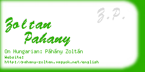 zoltan pahany business card