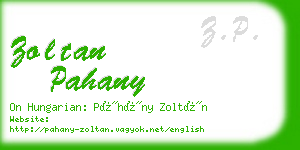 zoltan pahany business card
